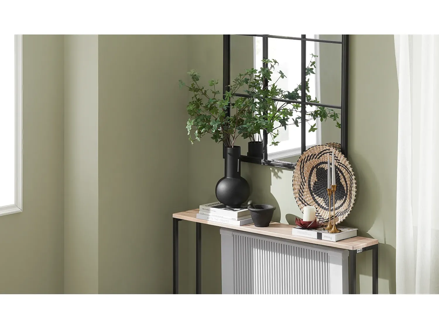 Consola*Sobuy Complexo de console, consola, Consola de entrada FSB19-XL-Z Natural claro