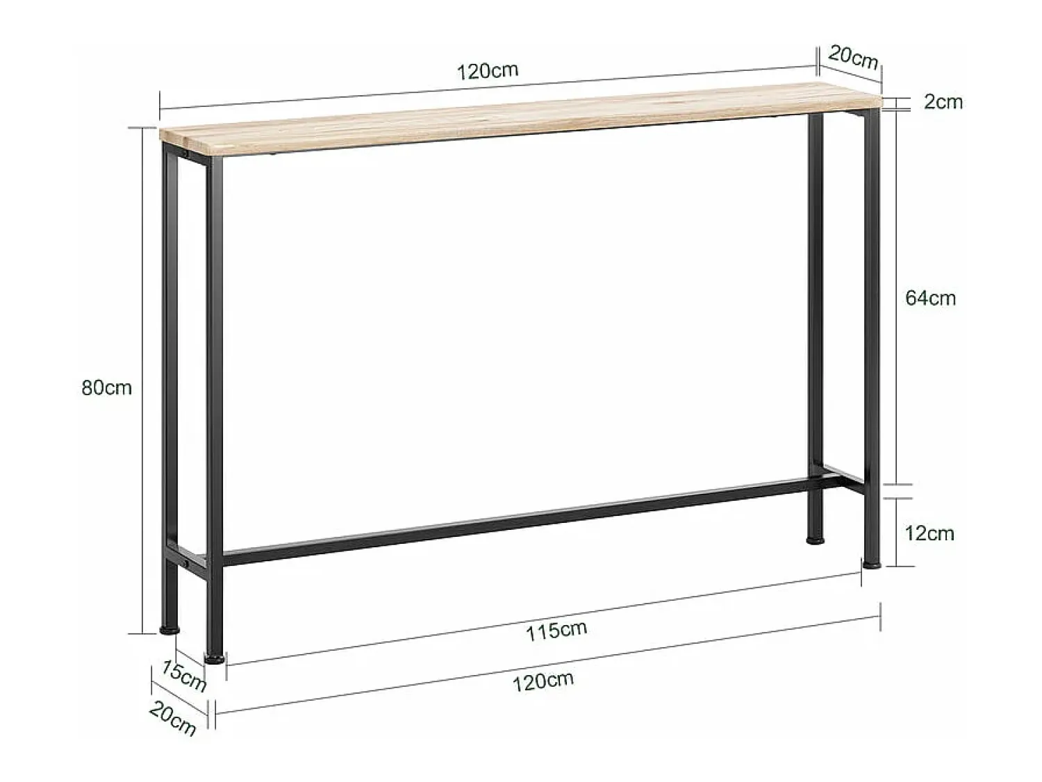 Consola*Sobuy Complexo de console, consola, Consola de entrada FSB19-XL-Z Natural claro