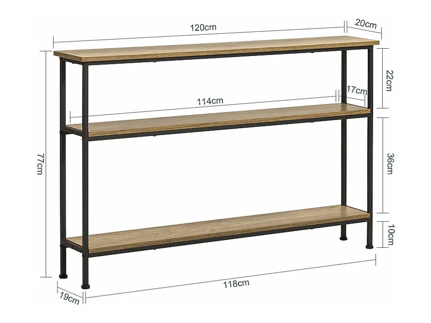 Consola*Sobuy Complexo de console, consola, Consola de entrada FSB49-PZ Natural escuro
