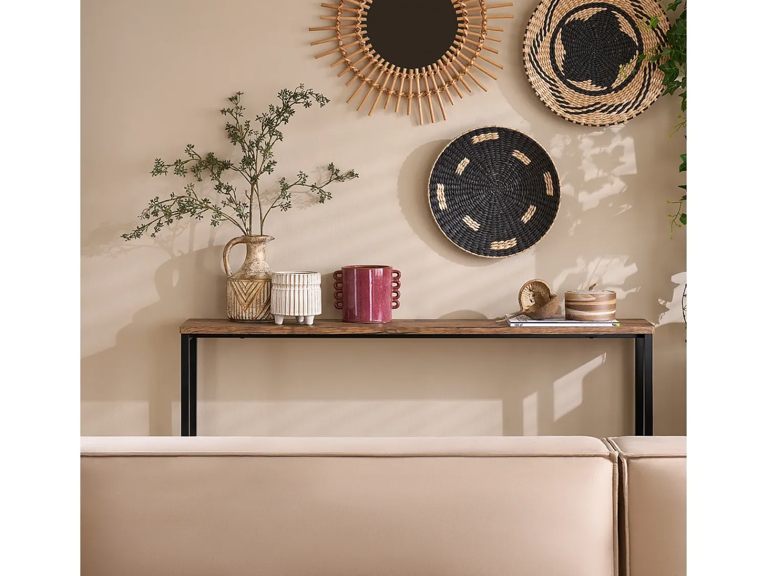 Consola|Sobuy Complexo de console, consola, Consola de entrada FSB19-N Natural claro
