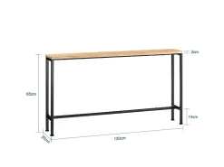 Best Sobuy Consola de entrada Preto 120x20x80cm Industrial FSB19-XL-SCH Castanho