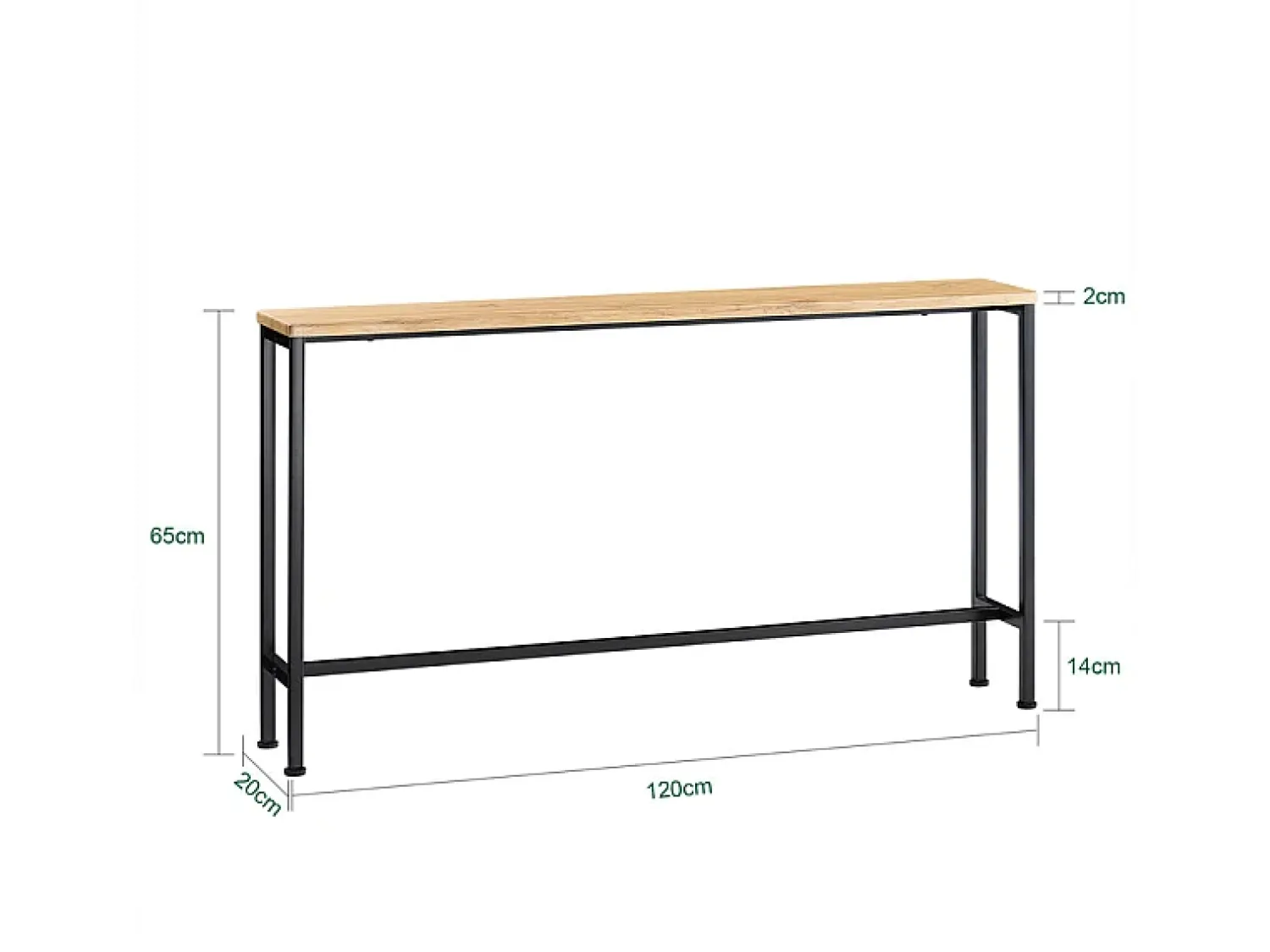 Best Sobuy Consola de entrada Preto 120x20x80cm Industrial FSB19-XL-SCH Castanho