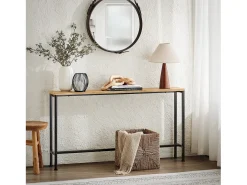 Best Sobuy Consola de entrada Preto 120x20x80cm Industrial FSB19-XL-SCH Castanho