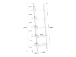 New Sobuy escada de madeira, escada decorativa, escritório FRG17-W Branco