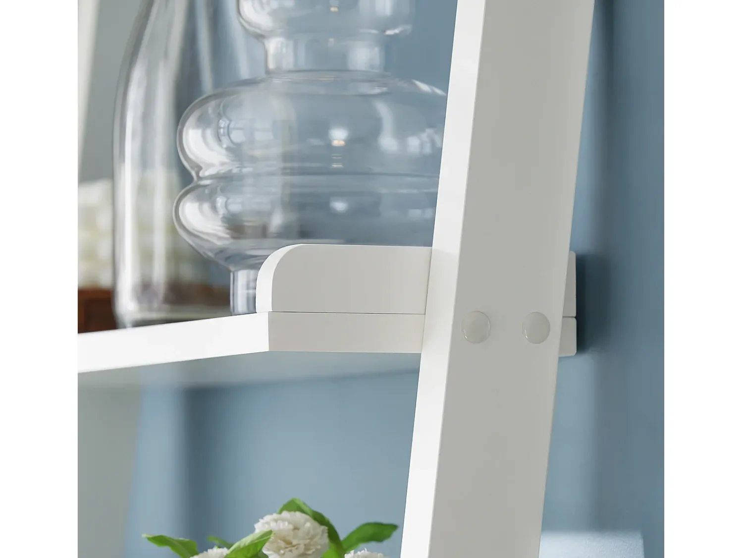 New Sobuy escada de madeira, escada decorativa, escritório FRG17-W Branco