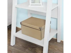 Sobuy escada de madeira, escada decorativa, escritório FRG101-W^ Prateleira