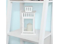 Sobuy escada de madeira, escada decorativa, escritório FRG101-W^ Prateleira