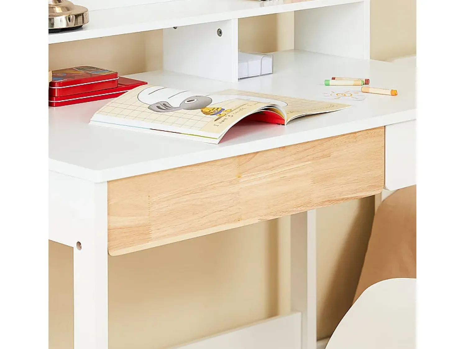 Online Sobuy , último andar da biblioteca, tronco de brinquedo infantil, Prateleiras de parede para quarto infantil, FWT106-W Branco