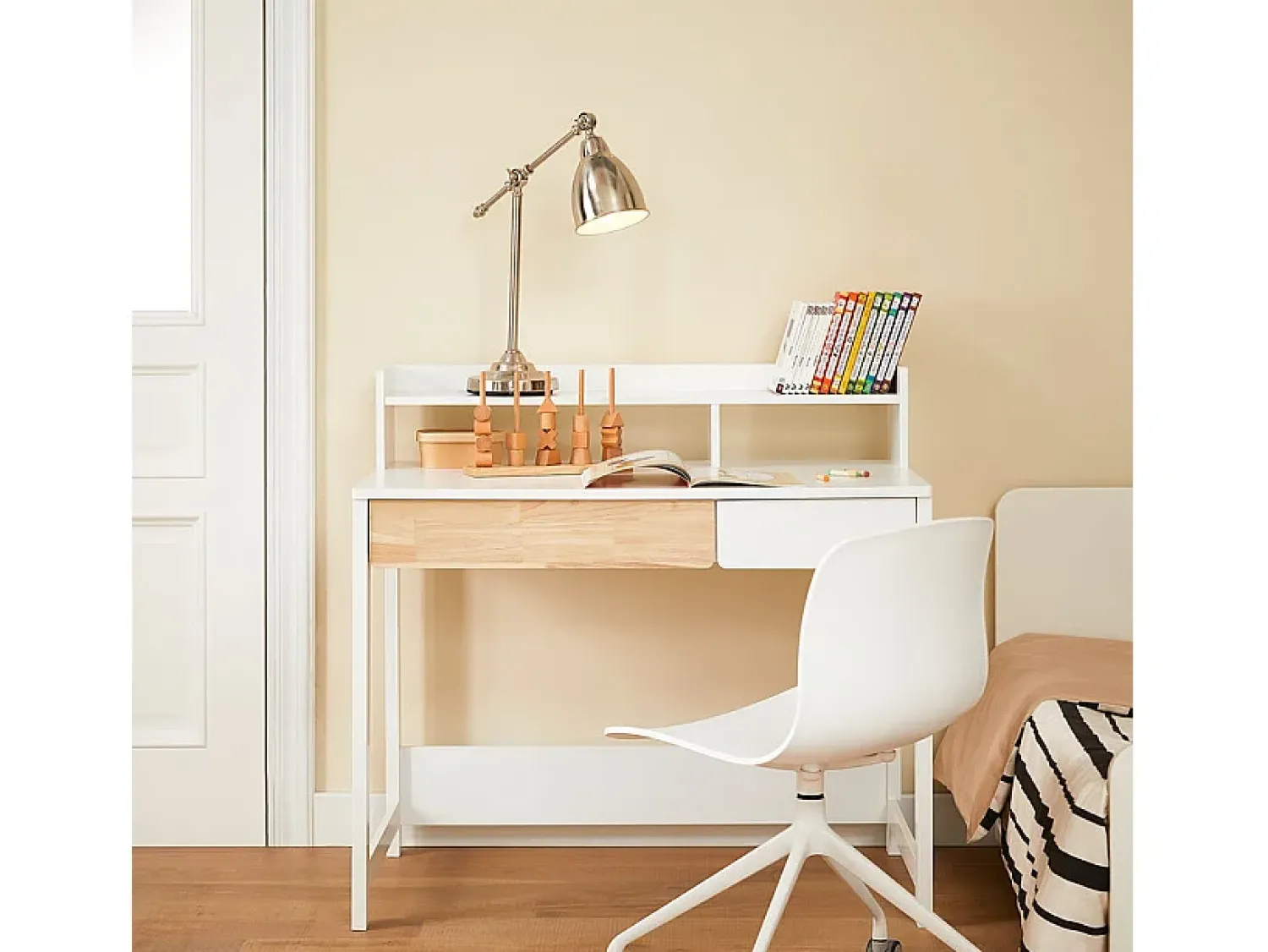 Online Sobuy , último andar da biblioteca, tronco de brinquedo infantil, Prateleiras de parede para quarto infantil, FWT106-W Branco