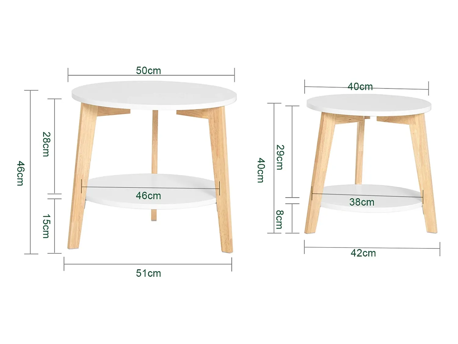 Outlet Sobuy mesa de cabeceira, mesa de café, mesa de café redonda FBT75-W Branco