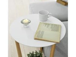 Mesa De Apoio*Sobuy mesa de cabeceira, mesa de café, mesa de café redonda FBT52-WN Natural escuro
