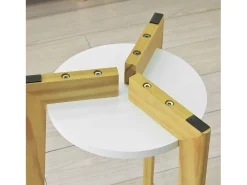 Mesa De Apoio*Sobuy mesa de cabeceira, mesa de café, mesa de café redonda FBT52-WN Natural escuro
