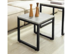 Best Sobuy mesa de cabeceira, mesa de café, mesa de café redonda FBT42-HG Cinzento