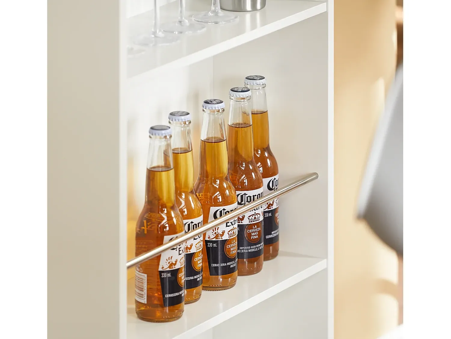 Sobuy Mesa de Cozinha Alta com Prateleiras, Design Poupa-Espaço, Branca^ Móvel De Bar