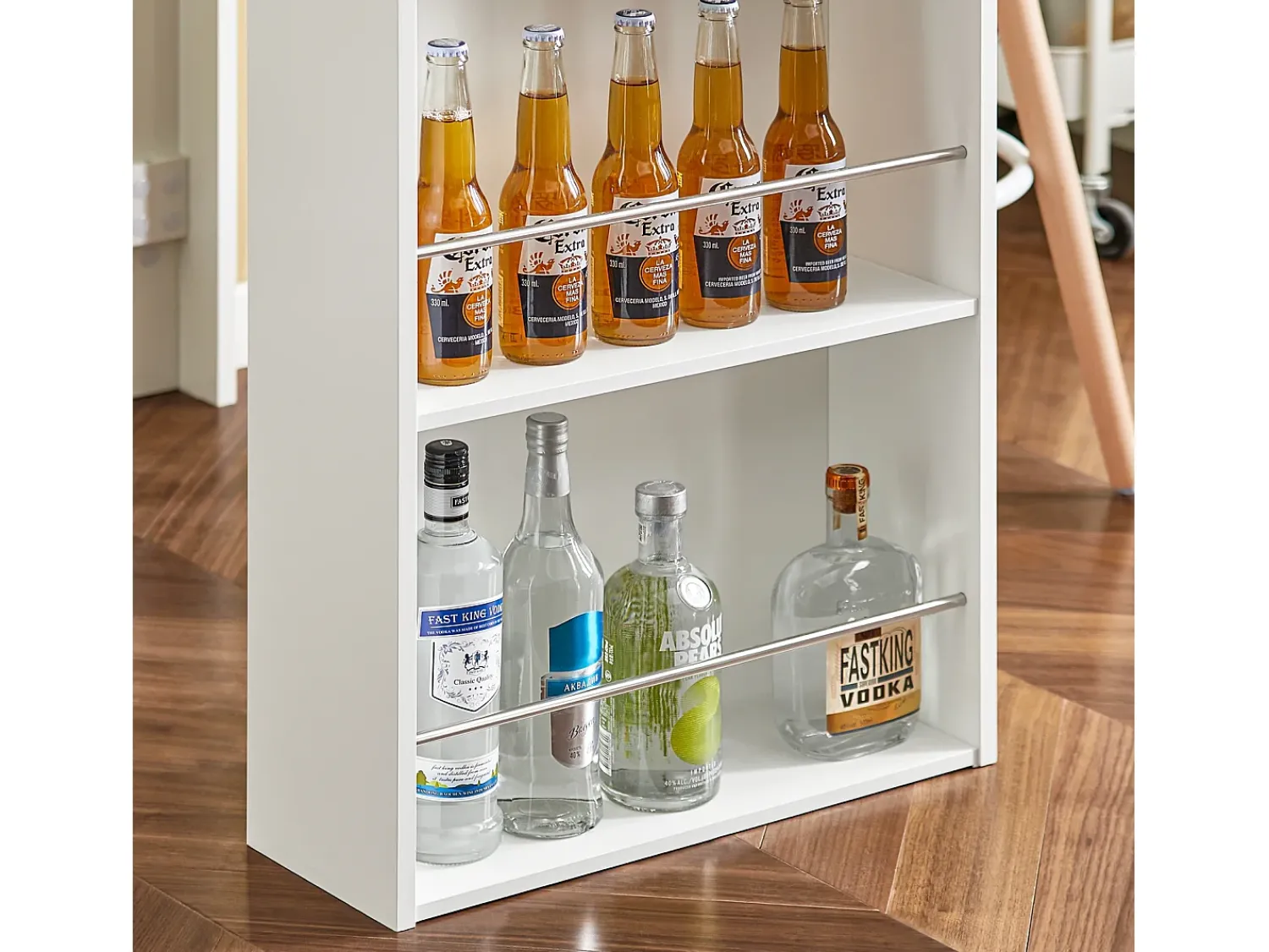 Sobuy Mesa de Cozinha Alta com Prateleiras, Design Poupa-Espaço, Branca^ Móvel De Bar
