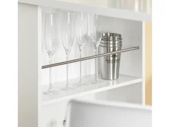 Sobuy Mesa de Cozinha Alta com Prateleiras, Design Poupa-Espaço, Branca^ Móvel De Bar