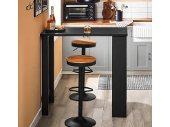 Clearance Sobuy Mesa de Cozinha Alta com Prateleiras, Design Poupa-Espaço em Preto
