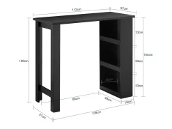 Clearance Sobuy Mesa de Cozinha Alta com Prateleiras, Design Poupa-Espaço em Preto
