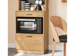 Consola|Sobuy , móvel de micro-ondas, móvel de cozinha auxiliar, móvel de buffet, FSB98-N Vermelho