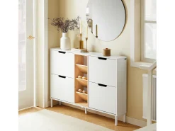 Móvel De Arrumação|Sapateira*Sobuy Organizador de Sapatos Prateleira para Armazenamento Branco 183cm Natural claro