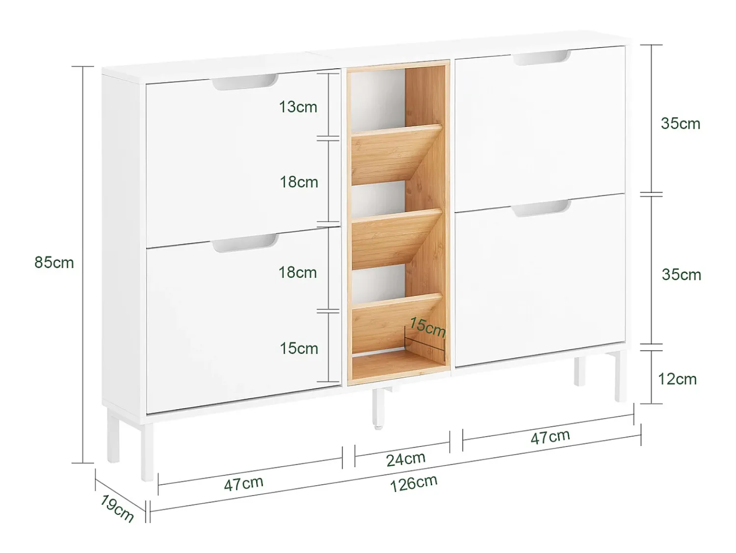 Móvel De Arrumação|Sapateira*Sobuy Organizador de Sapatos Prateleira para Armazenamento Branco 183cm Natural claro