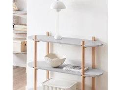 New Sobuy , prateleira de mesa, Prateleira de escrivaninha, prateleira de escritório, HSTR01-H-HG Cinzento