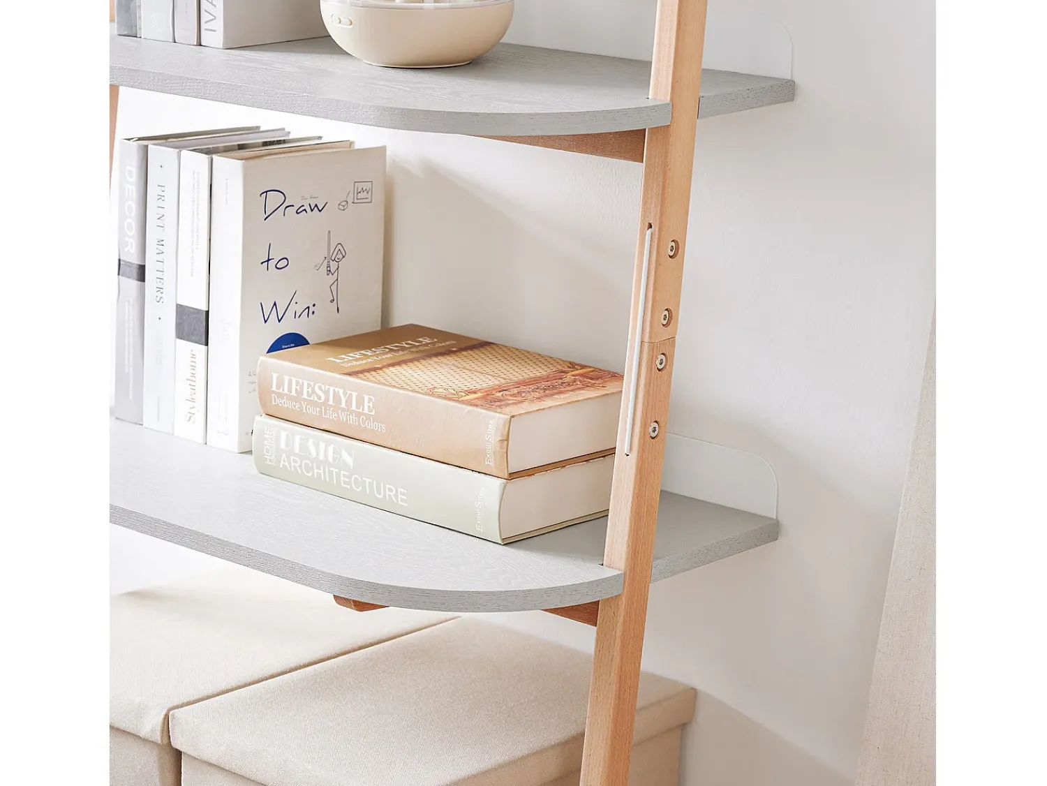 Biblioteca*Sobuy , prateleira de mesa, Prateleira de escrivaninha, prateleira de escritório, HSTR02-HG Cinzento