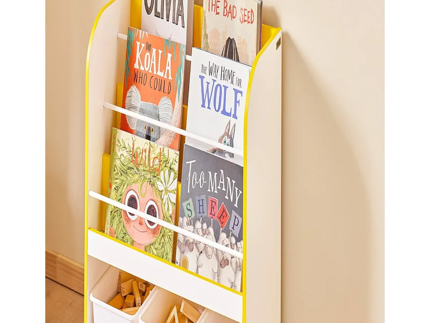 Biblioteca|Sobuy Prateleira Infantil, Tronco de Brinquedos para Quarto, Biblioteca Amarelo