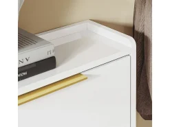 Móvel De Arrumação|Sapateira*Sobuy Sapateira 4 Portas Branca com Design Nórdico e Puxadores Dourados Branco
