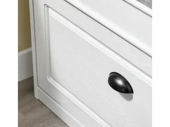 Móvel De Arrumação|Sapateira|Sobuy Sapateira Fina Economizadora de Espaço com Banco Efeito Madeira Envelhecida 75x24x51cm Branco