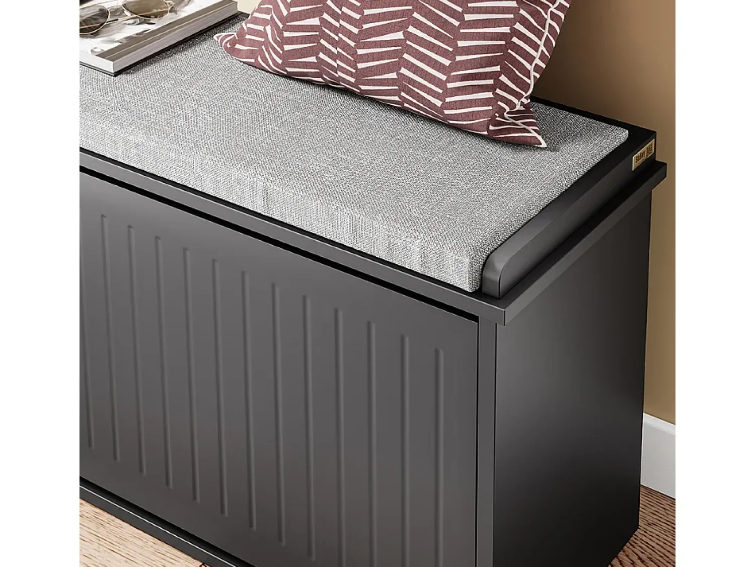 Móvel De Arrumação|Sapateira|Sobuy Sapateira Fino Madeira 8-10 Pares 158kg Carga Preta 100x26x46cm Preto