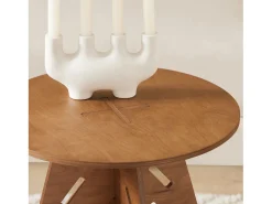 Mesa De Apoio*Sobuy , sofá mesa lateral, Prato com rodas, móvel de telefone, HFBT01-BR Castanho