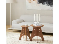Mesa De Apoio*Sobuy , sofá mesa lateral, Prato com rodas, móvel de telefone, HFBT01-BR Castanho