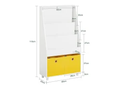 Sobuy Suporte de Papel Higiénico com Armário de Uma Porta 20x18x75cm Nórdico BZR85-W^ Biblioteca