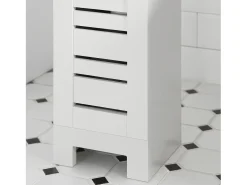 Sobuy Suporte de Papel Higiénico com Armário de Uma Porta 20x18x75cm Nórdico BZR85-W^ Biblioteca