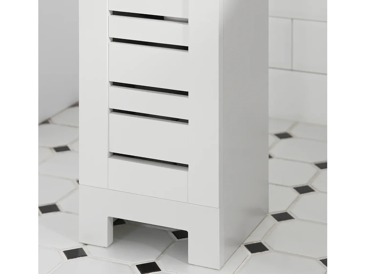 Sobuy Suporte de Papel Higiénico com Armário de Uma Porta 20x18x75cm Nórdico BZR85-W^ Biblioteca