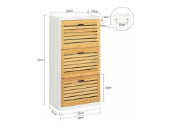 Móvel De Arrumação|Sapateira|Sobuy , suporte para sapatos de entrada, suporte para sapatos, prateleira de sapatos estreita, FSR108-WN Natural escuro