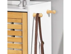 Móvel De Arrumação|Sapateira|Sobuy , suporte para sapatos de entrada, suporte para sapatos, prateleira de sapatos estreita, FSR108-WN Natural escuro