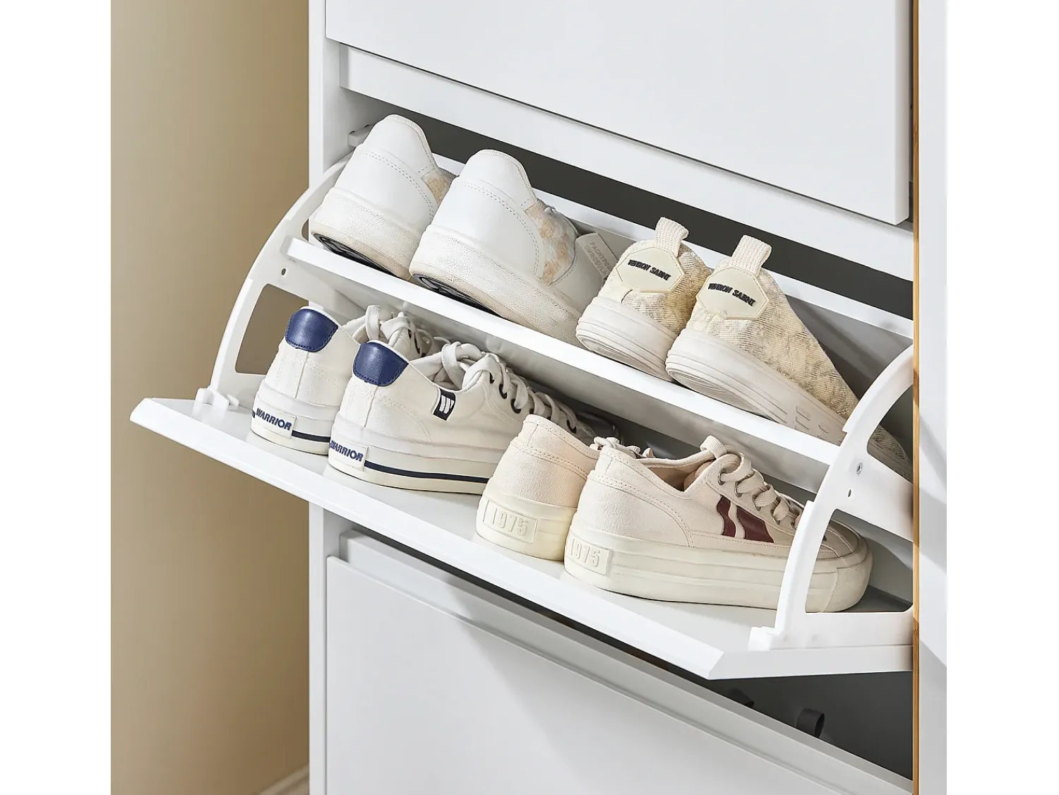 Móvel De Arrumação|Sapateira|Sobuy , suporte para sapatos de entrada, suporte para sapatos, prateleira de sapatos estreita, FSR189-WN Branco