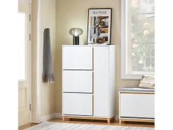 Móvel De Arrumação|Sapateira|Sobuy , suporte para sapatos de entrada, suporte para sapatos, prateleira de sapatos estreita, FSR189-WN Branco