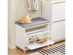Móvel De Arrumação|Sapateira|Sobuy , suporte para sapatos de entrada, suporte para sapatos, prateleira de sapatos estreita, FSR190-WN Branco