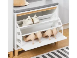 Móvel De Arrumação|Sapateira|Sobuy , suporte para sapatos de entrada, suporte para sapatos, prateleira de sapatos estreita, FSR190-WN Branco