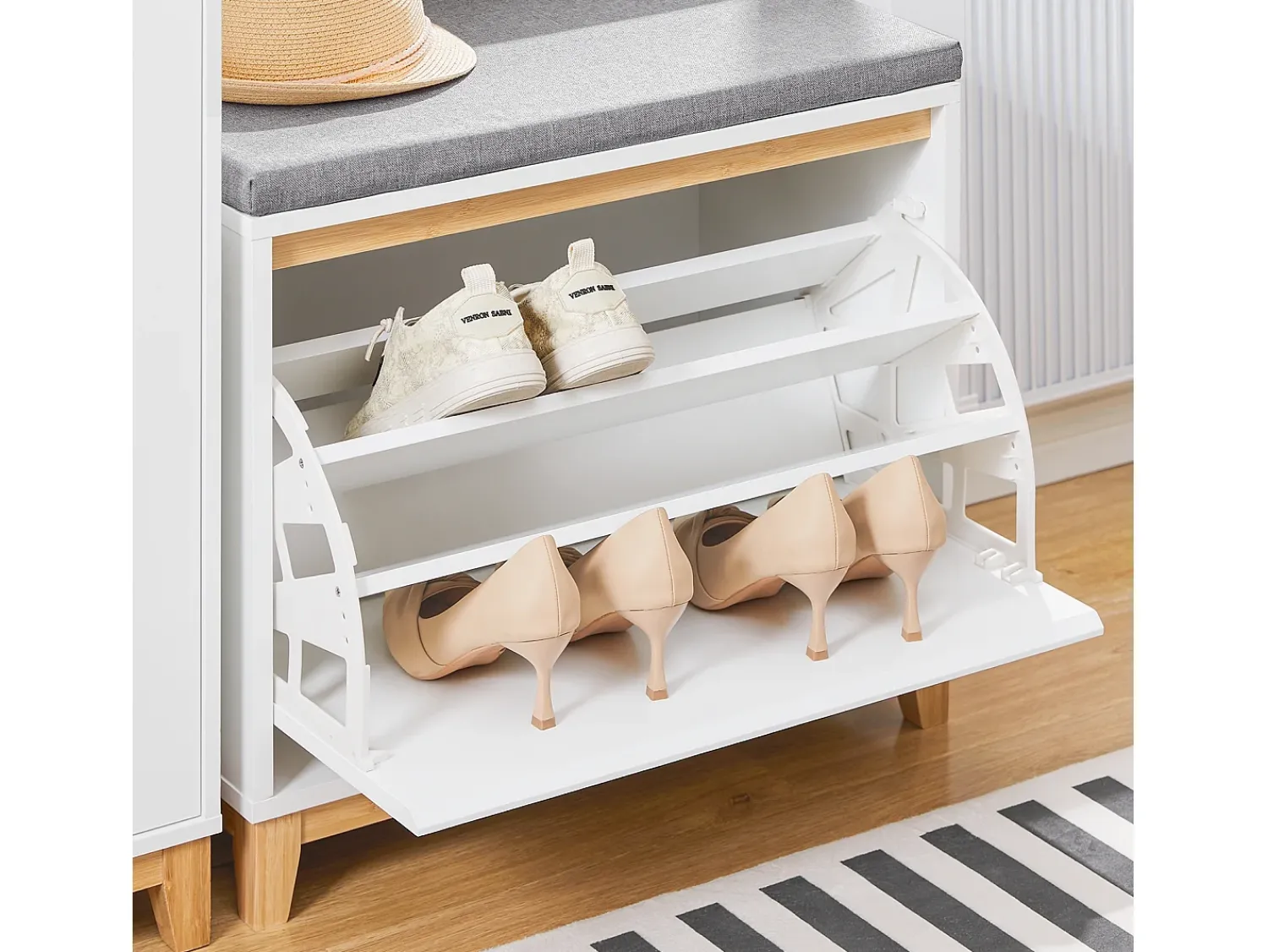 Móvel De Arrumação|Sapateira|Sobuy , suporte para sapatos de entrada, suporte para sapatos, prateleira de sapatos estreita, FSR190-WN Branco