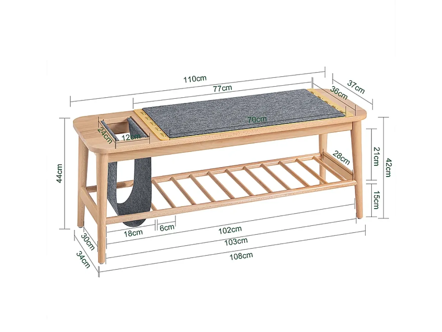 Móvel De Arrumação|Sapateira|Sobuy , Suporte para sapatos de entrada, suporte para sapatos, Prateleira de sapatos de entrada, HFSR02-N Natural claro