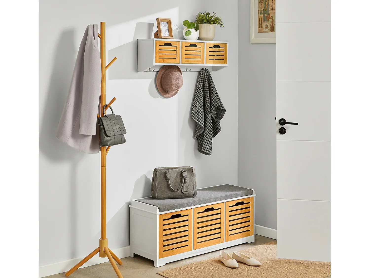 Móvel De Arrumação|Sapateira|Sobuy , Suporte para sapatos de entrada, suporte para sapatos, Prateleira de sapatos de entrada, FSR23-WN Branco