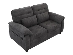 ModernLuxe Sofá 3 em 1 - 2 lugares - Sofá dobrável - Encosto ajustável - Porta de carregamento USB - Inclui 2 almofadas - Chenille - cinza^ Sofá