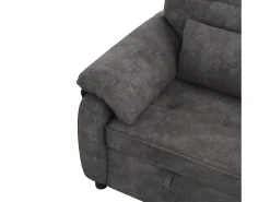 ModernLuxe Sofá 3 em 1 - 2 lugares - Sofá dobrável - Encosto ajustável - Porta de carregamento USB - Inclui 2 almofadas - Chenille - cinza^ Sofá