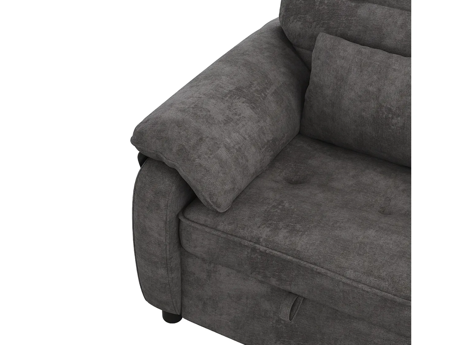 ModernLuxe Sofá 3 em 1 - 2 lugares - Sofá dobrável - Encosto ajustável - Porta de carregamento USB - Inclui 2 almofadas - Chenille - cinza^ Sofá