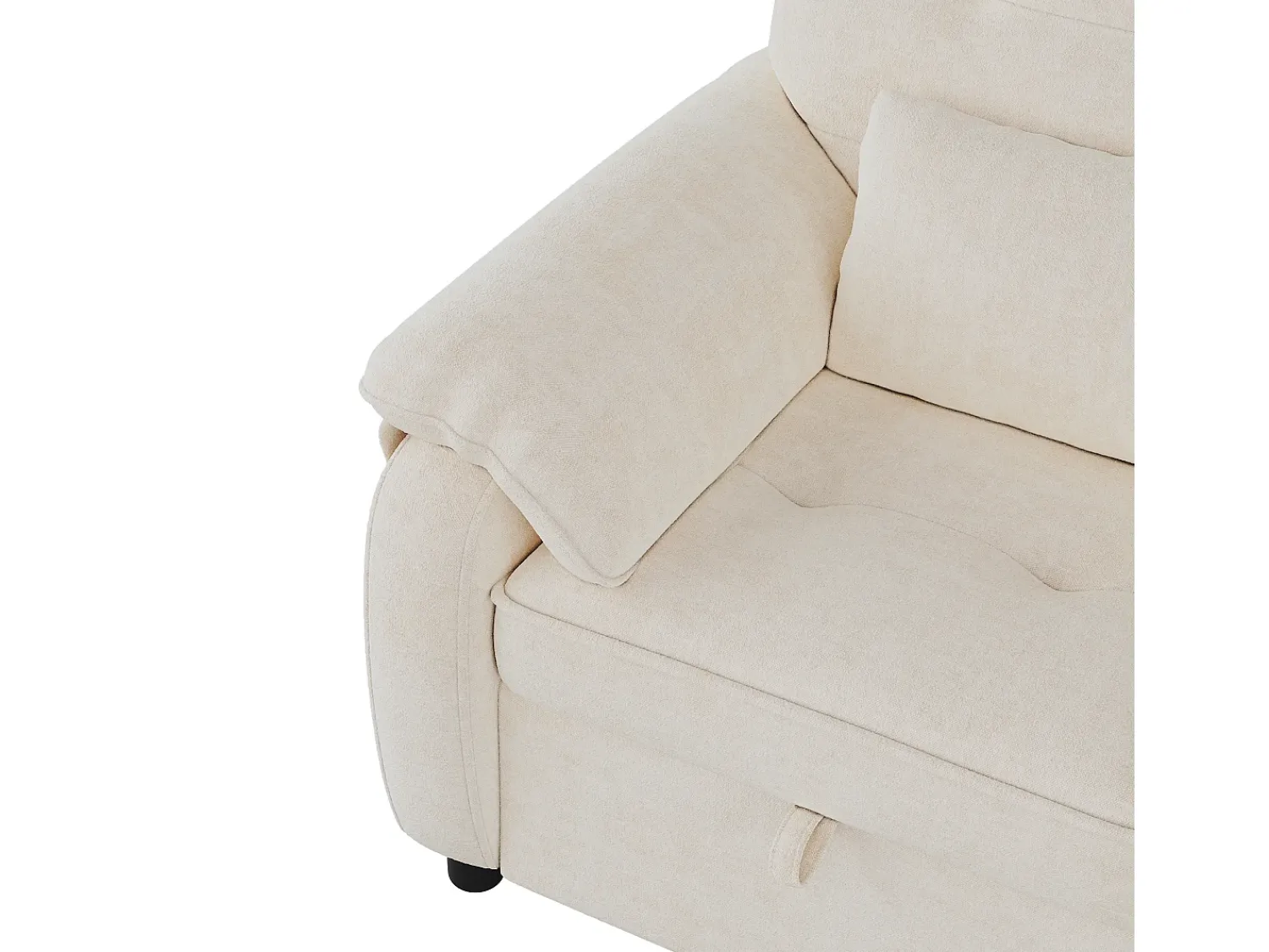 Sofá|ModernLuxe Sofá 3 em 1 - 2 lugares - Sofá dobrável - Encosto ajustável - Porta de carregamento USB - Inclui 2 almofadas - Chenille - Bege
