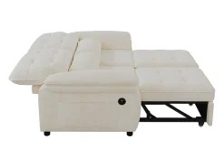 Sofá|ModernLuxe Sofá 3 em 1 - 2 lugares - Sofá dobrável - Encosto ajustável - Porta de carregamento USB - Inclui 2 almofadas - Chenille - Bege